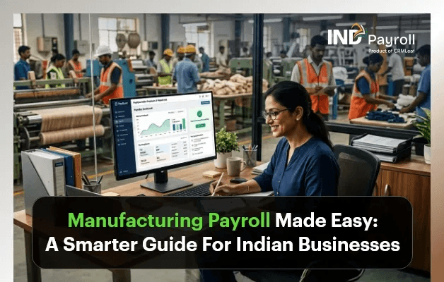 Manufacturing payroll software dashboard being reviewed on a factory floor