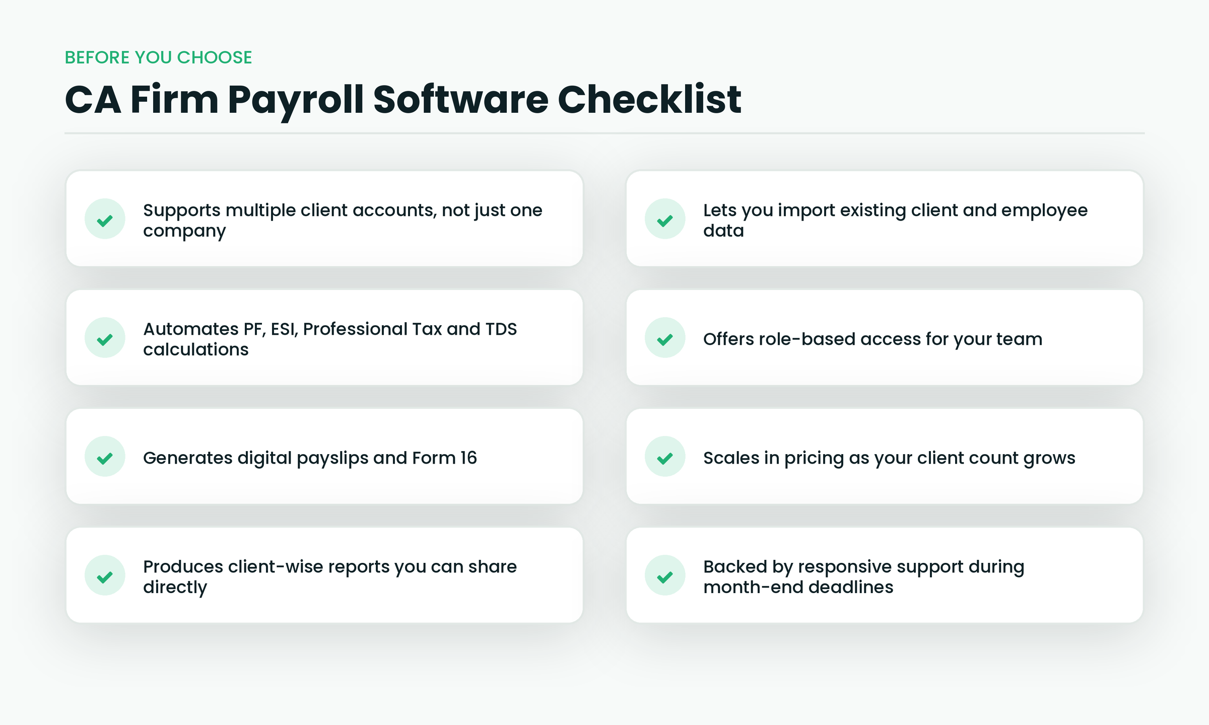 CA Firm payroll checklist